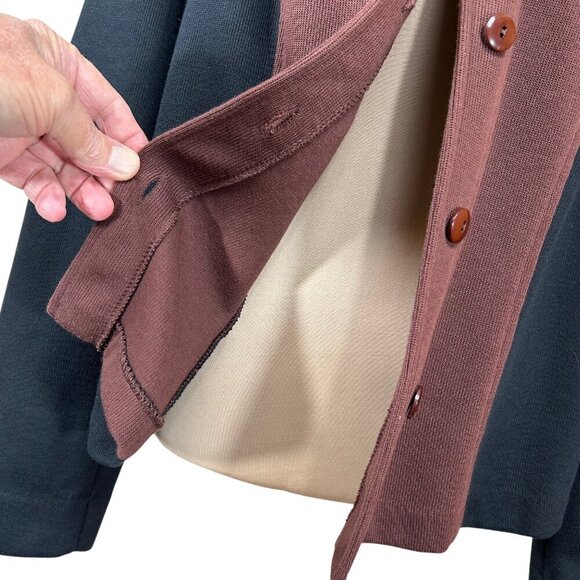 Weekenders Brown Black Knit Button-Up Long Sleeve Cardigan Jacket Size XL - Picture 5 of 8